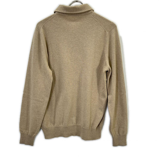 BRUNELLO CUCINELLI Brown Cashmere Henley Polo Knit Size 48