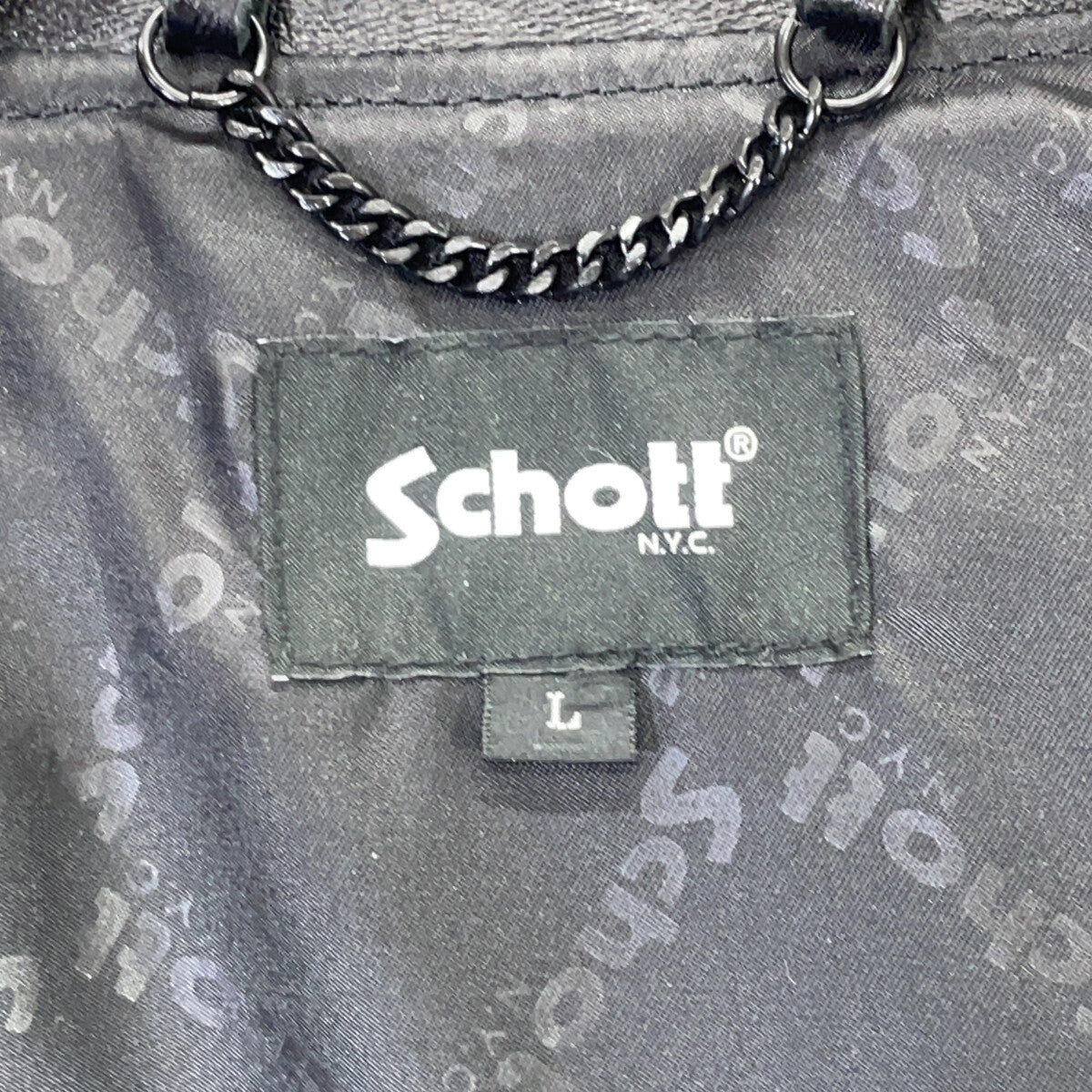 schott 70s Sheep Leather Single Rider Jacket Black Size L