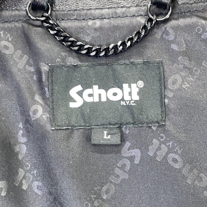 schott 70s Sheep Leather Single Rider Jacket Black Size L