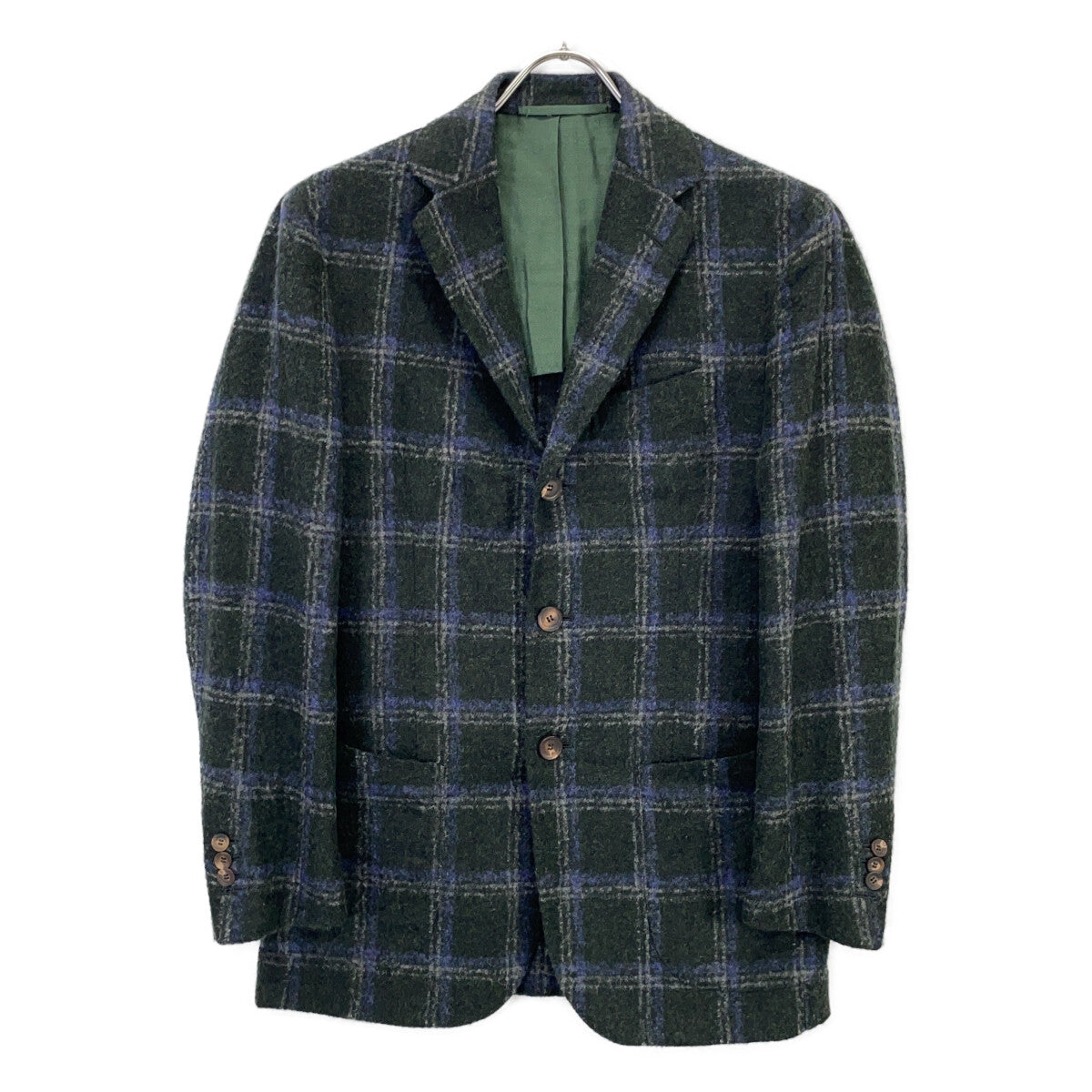 Stile Latino Alpaca Blend Check Pattern Jacket Size 44