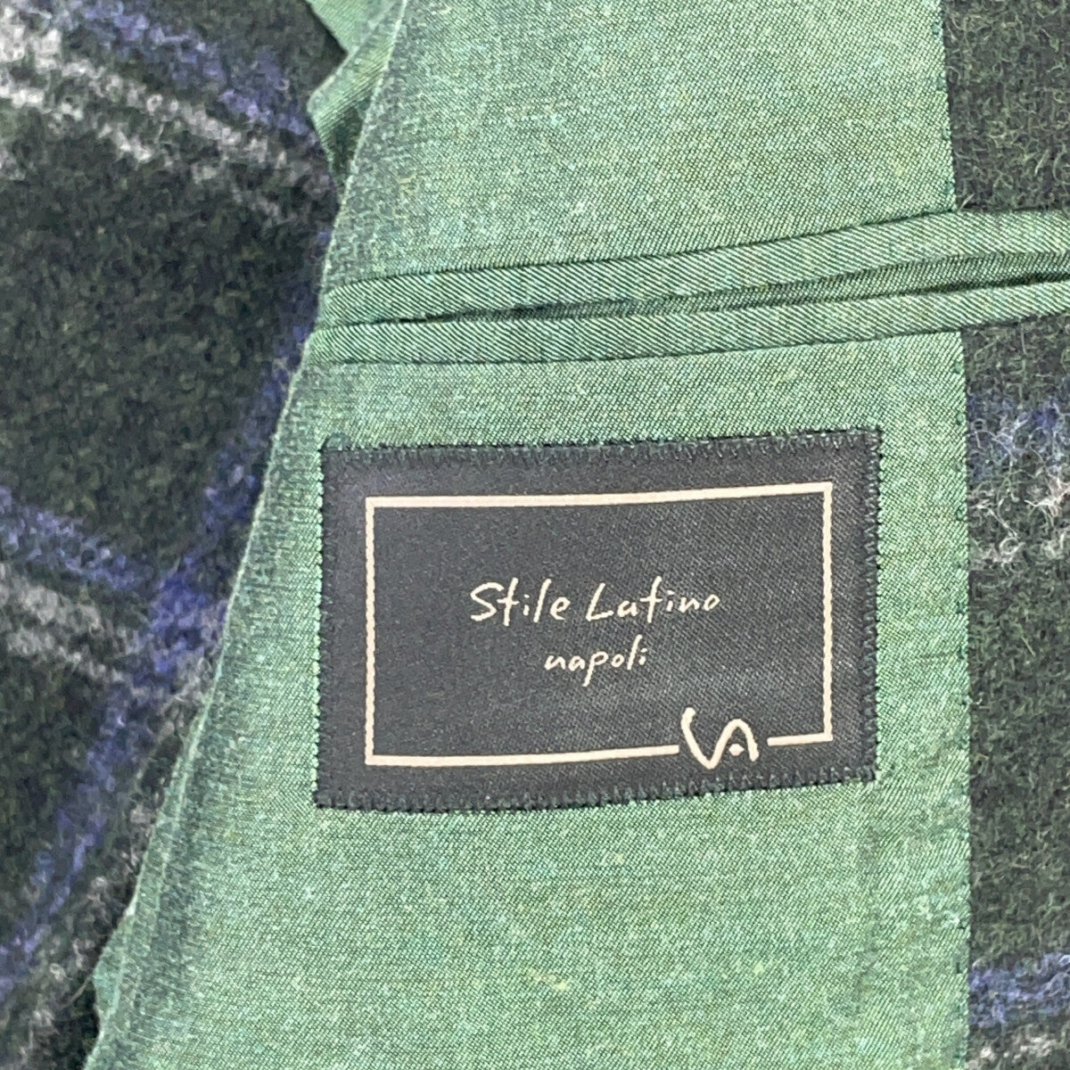Stile Latino Alpaca Blend Check Pattern Jacket Size 44