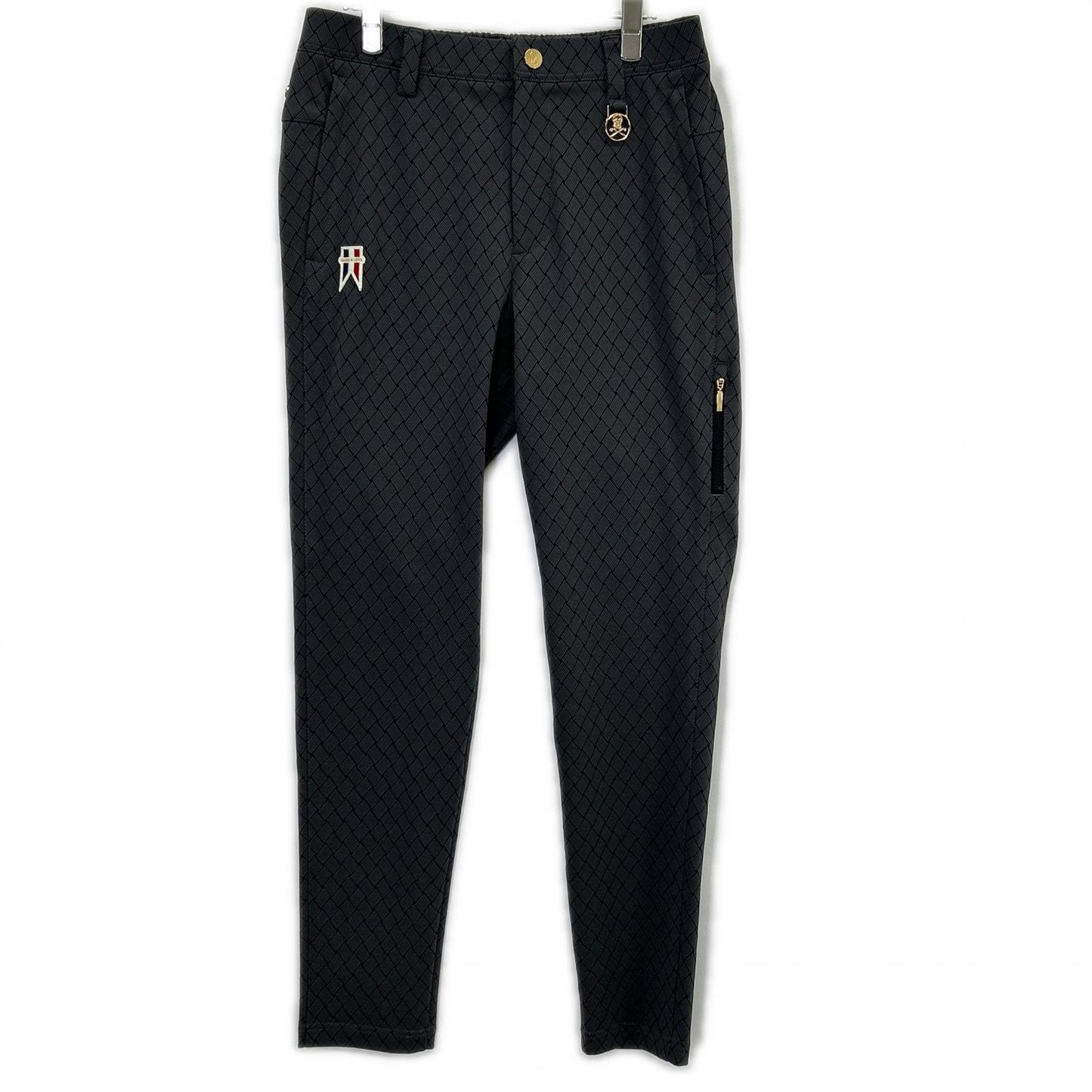 MARK&LONA 26SS Black Panza Weave Jacquard Pants Size 46