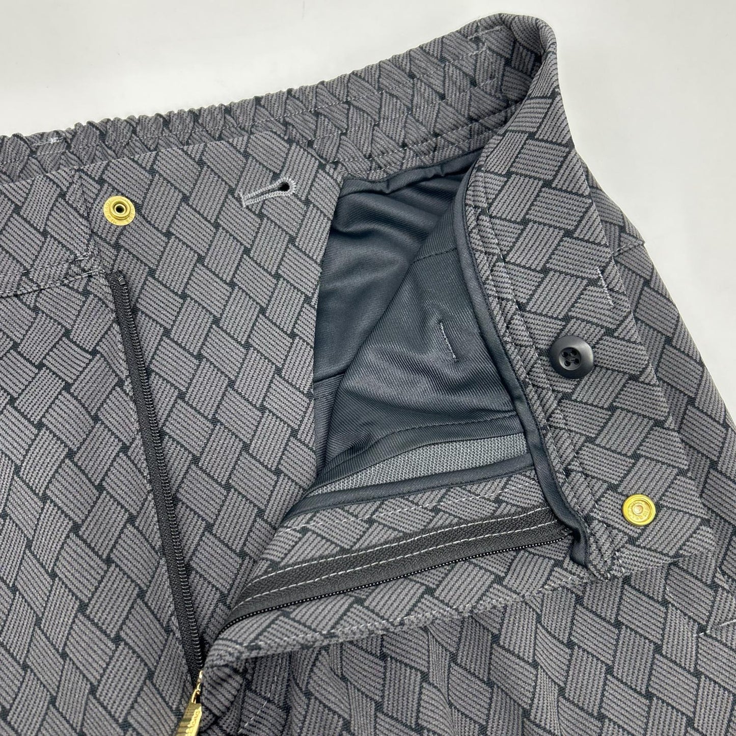 MARK&LONA 26SS Black Panza Weave Jacquard Pants Size 46