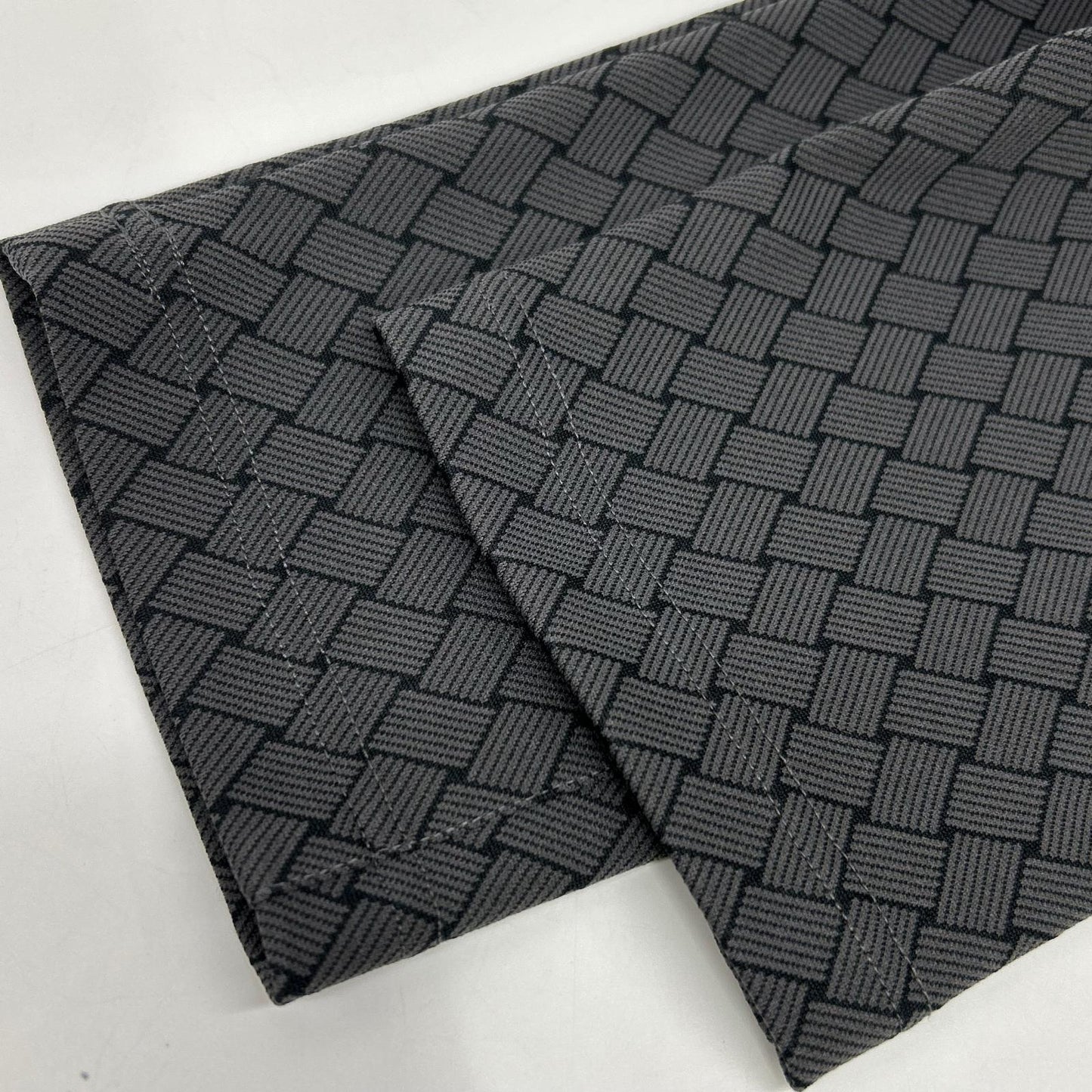 MARK&LONA 26SS Black Panza Weave Jacquard Pants Size 46