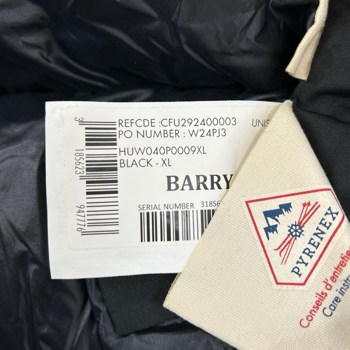 PYRENEX BARRY3 Down Jacket Black Size XL