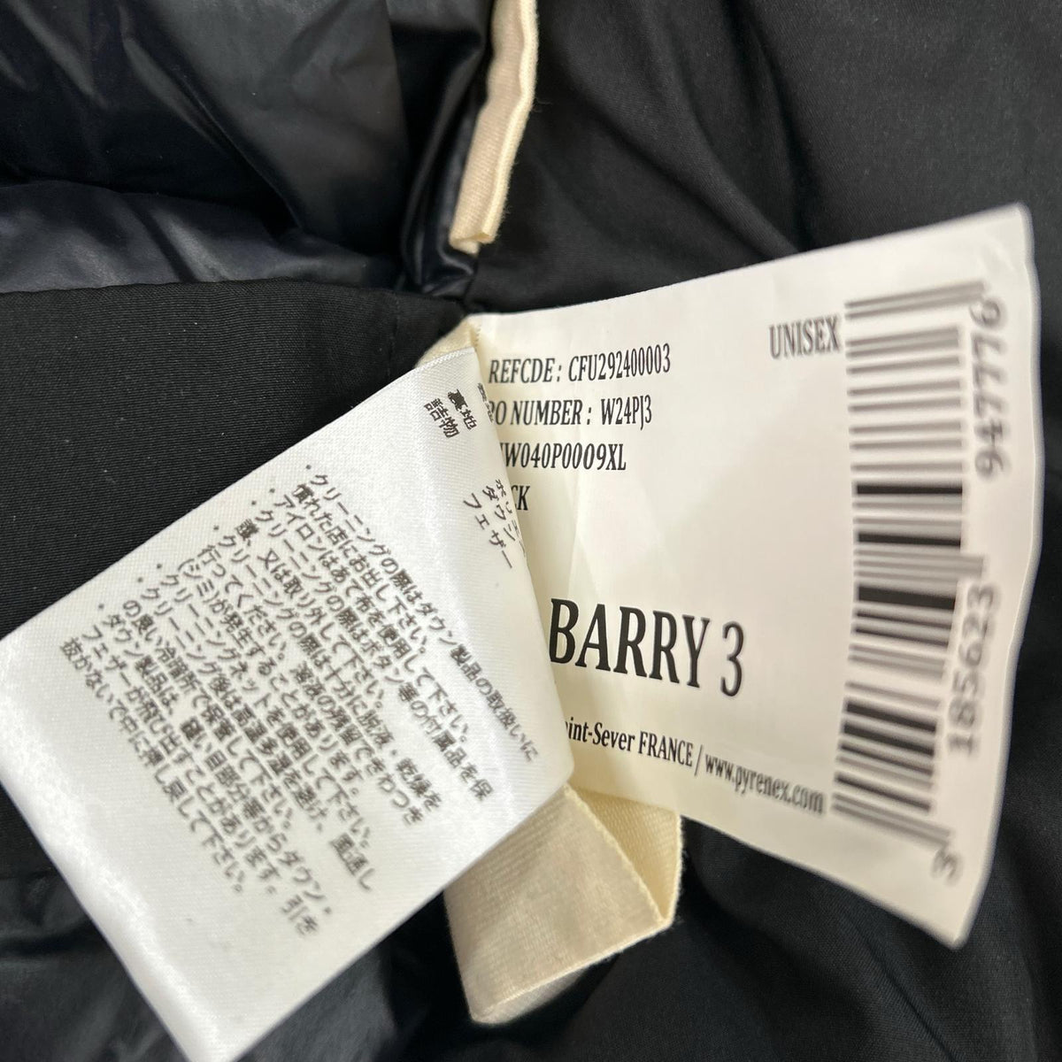 PYRENEX BARRY3 Down Jacket Black Size XL