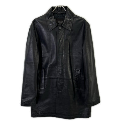 COACH Black Leather Coat Size S