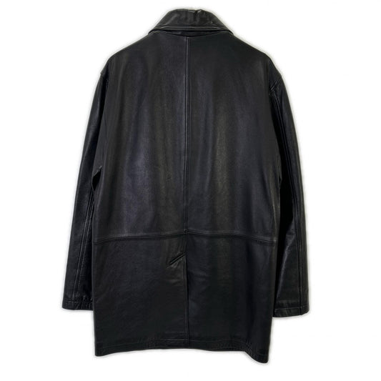 COACH Black Leather Coat Size S