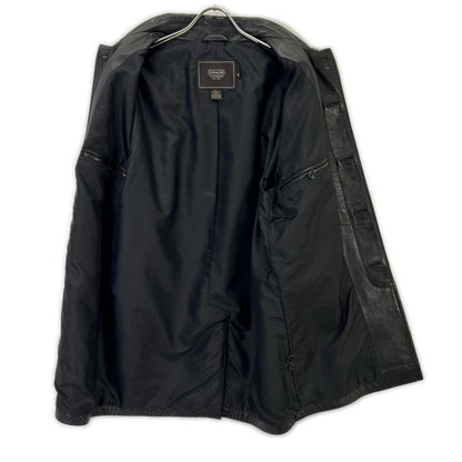 COACH Black Leather Coat Size S