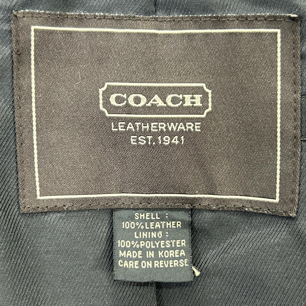 COACH Black Leather Coat Size S
