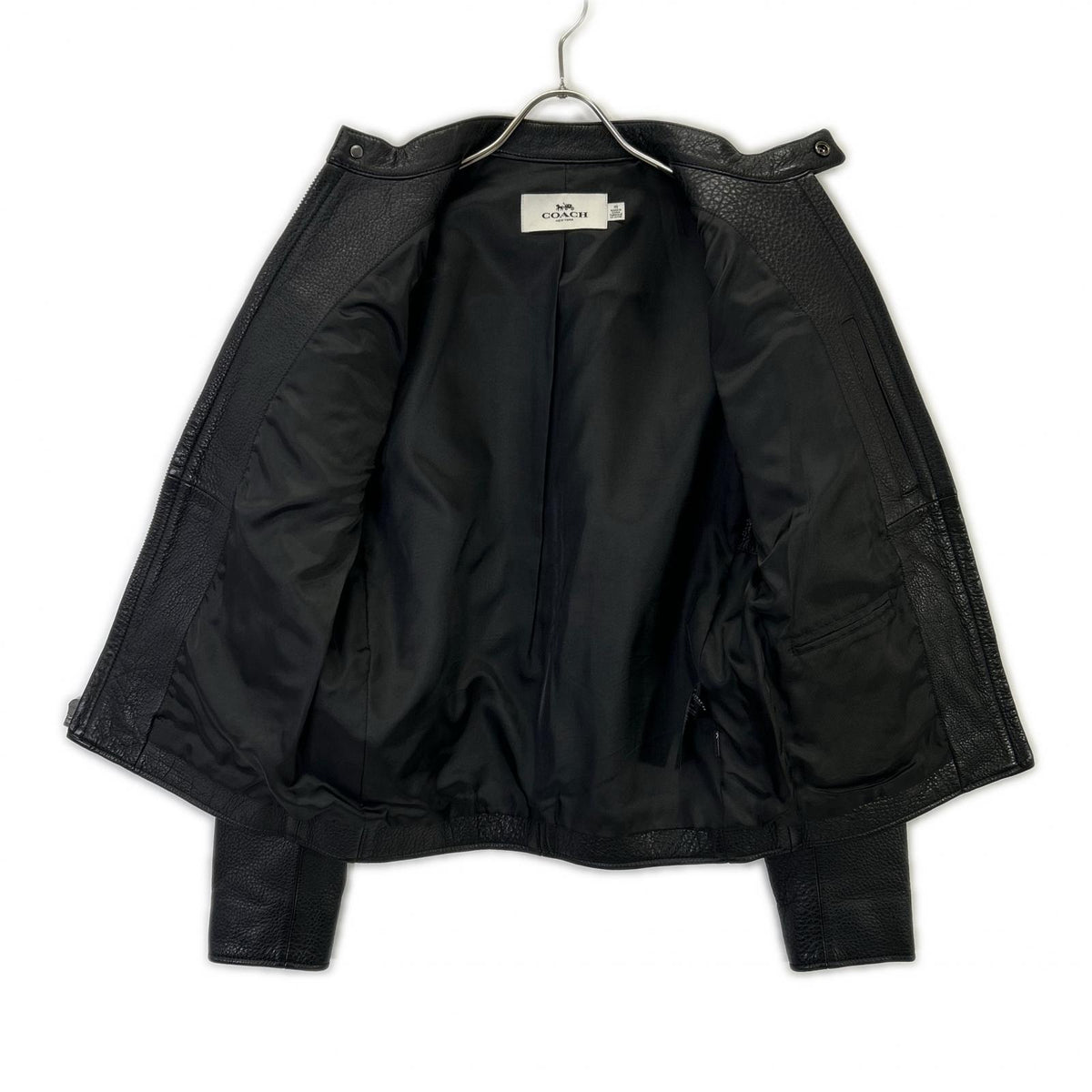COACH F86594 Black Cowhide Leather Rider Jacket Size XS