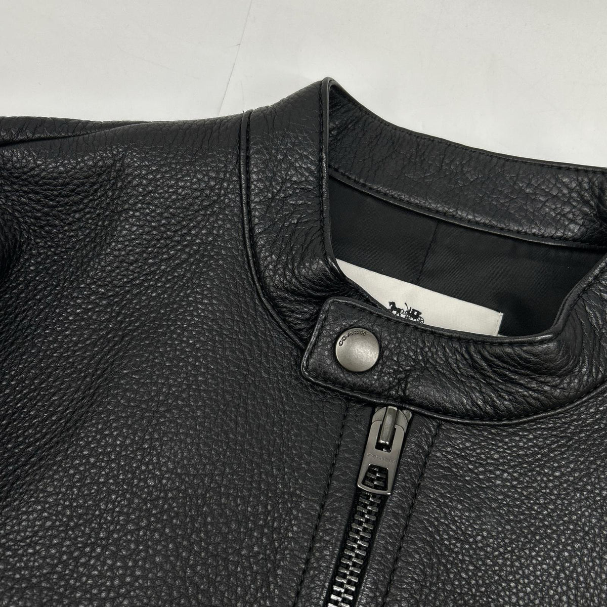 COACH F86594 Black Cowhide Leather Rider Jacket Size XS