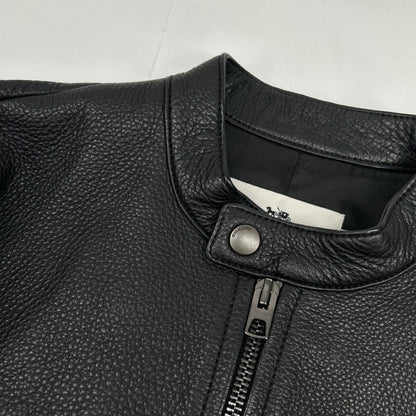 COACH F86594 Black Cowhide Leather Rider Jacket Size XS