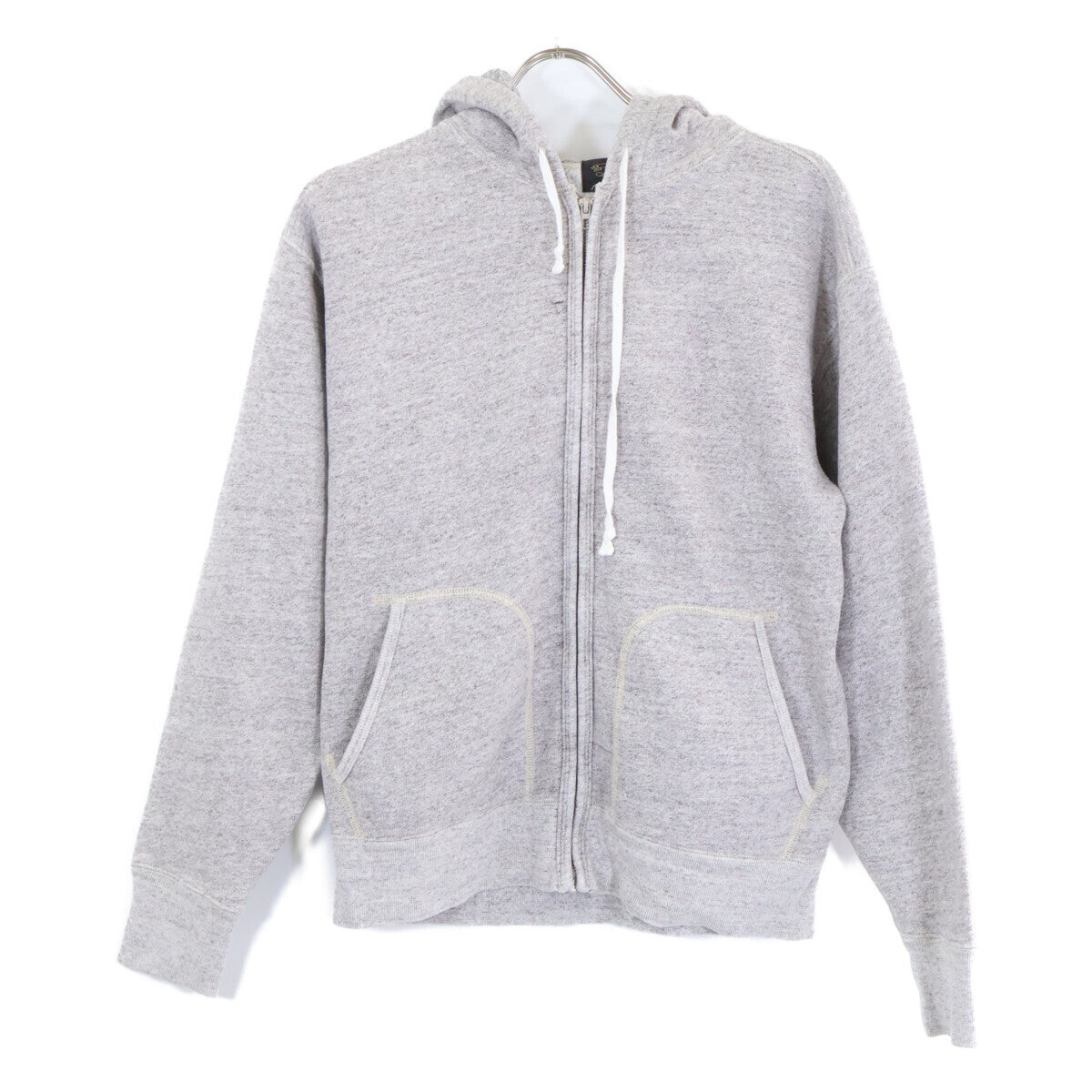 RRL Grey Cotton Zip-Up Hoodie Size S/P