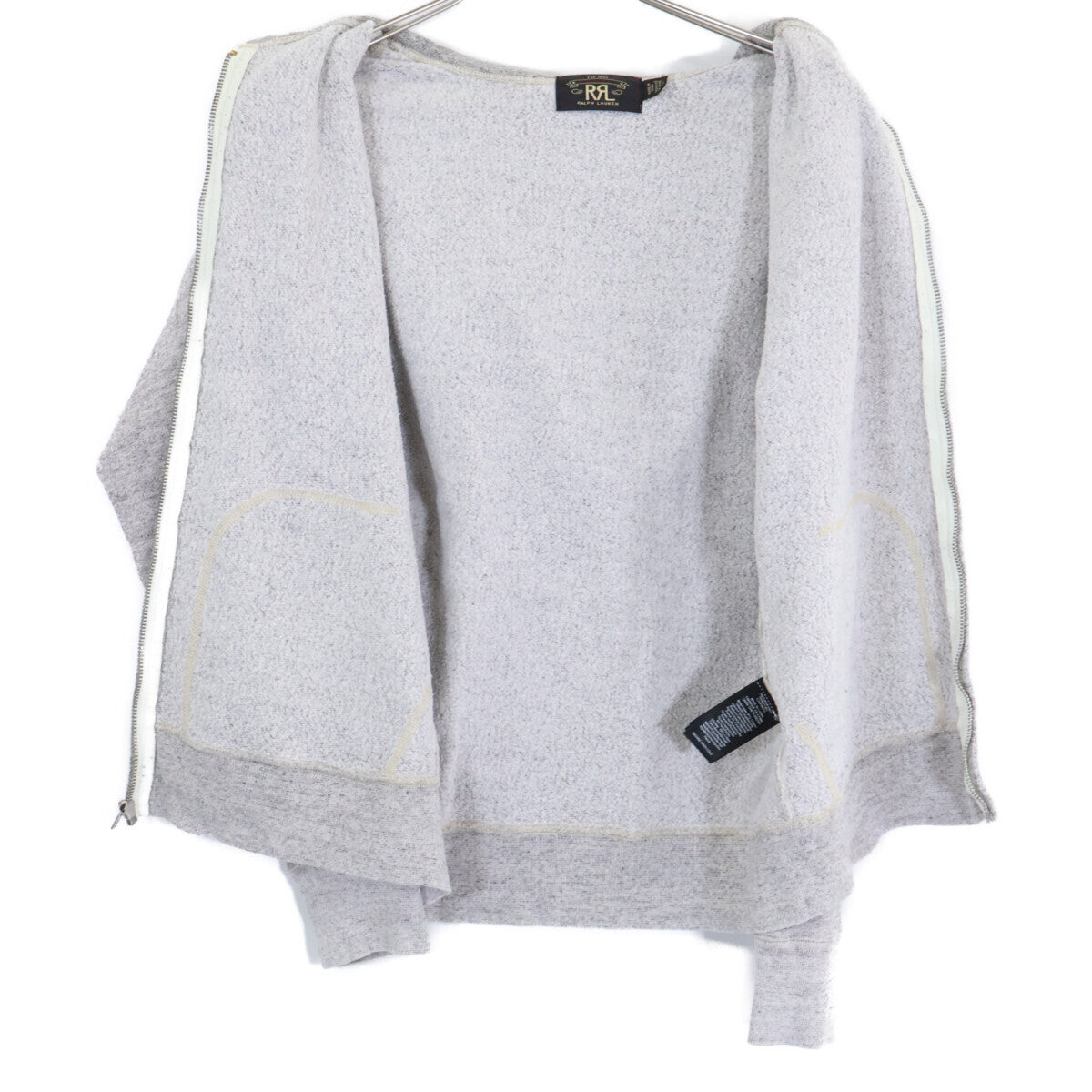 RRL Grey Cotton Zip-Up Hoodie Size S/P