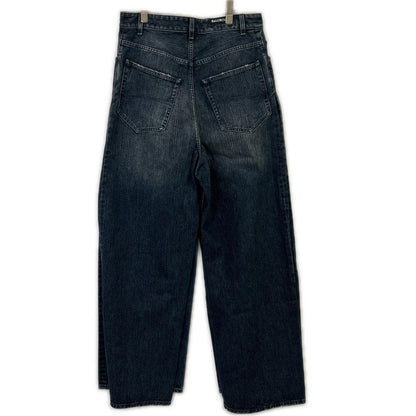 BALENCIAGA 23AW Double Front Wide Leg Jeans Blue Size XS