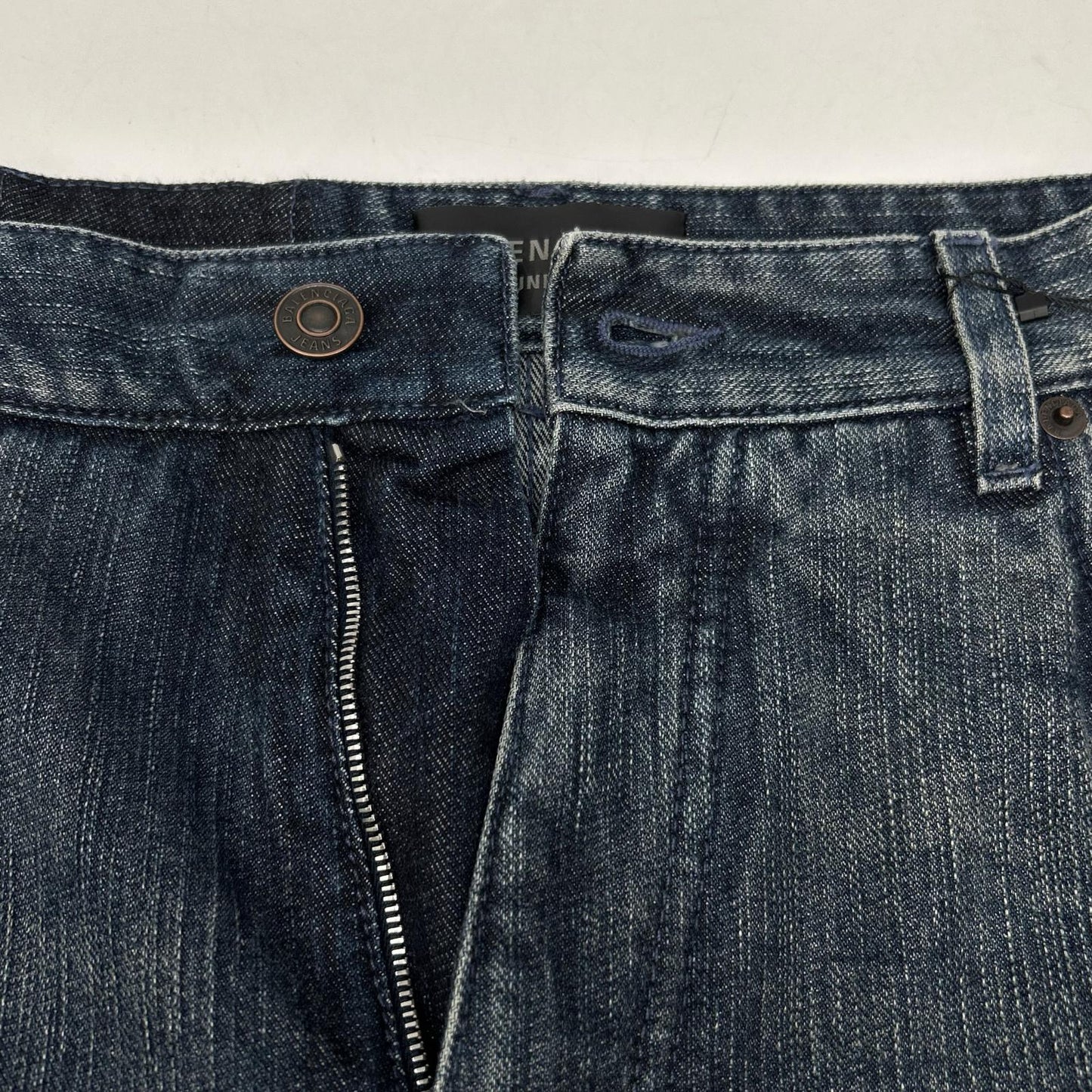 BALENCIAGA 23AW Double Front Wide Leg Jeans Blue Size XS