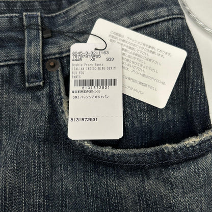 BALENCIAGA 23AW Double Front Wide Leg Jeans Blue Size XS