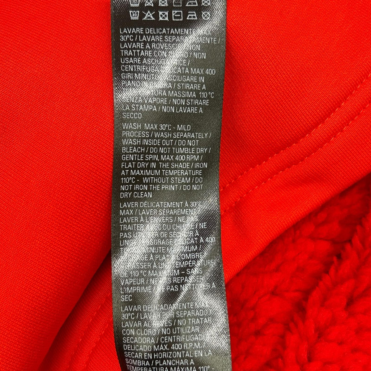 BALENCIAGA Brushed Back Cotton Hoodie Red Size L