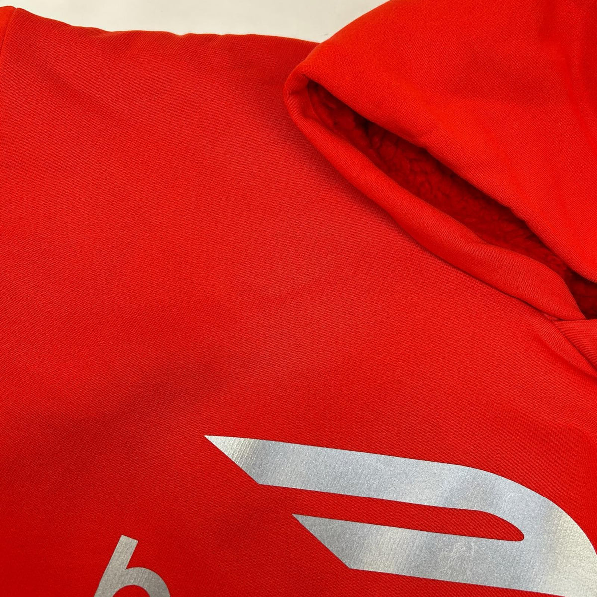 BALENCIAGA Brushed Back Cotton Hoodie Red Size L