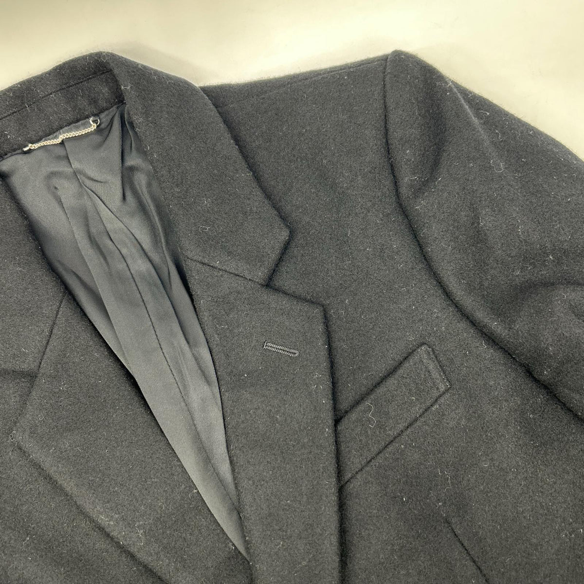 JOHN LAWRENCE SULLIVAN Wool Chesterfield Coat Black