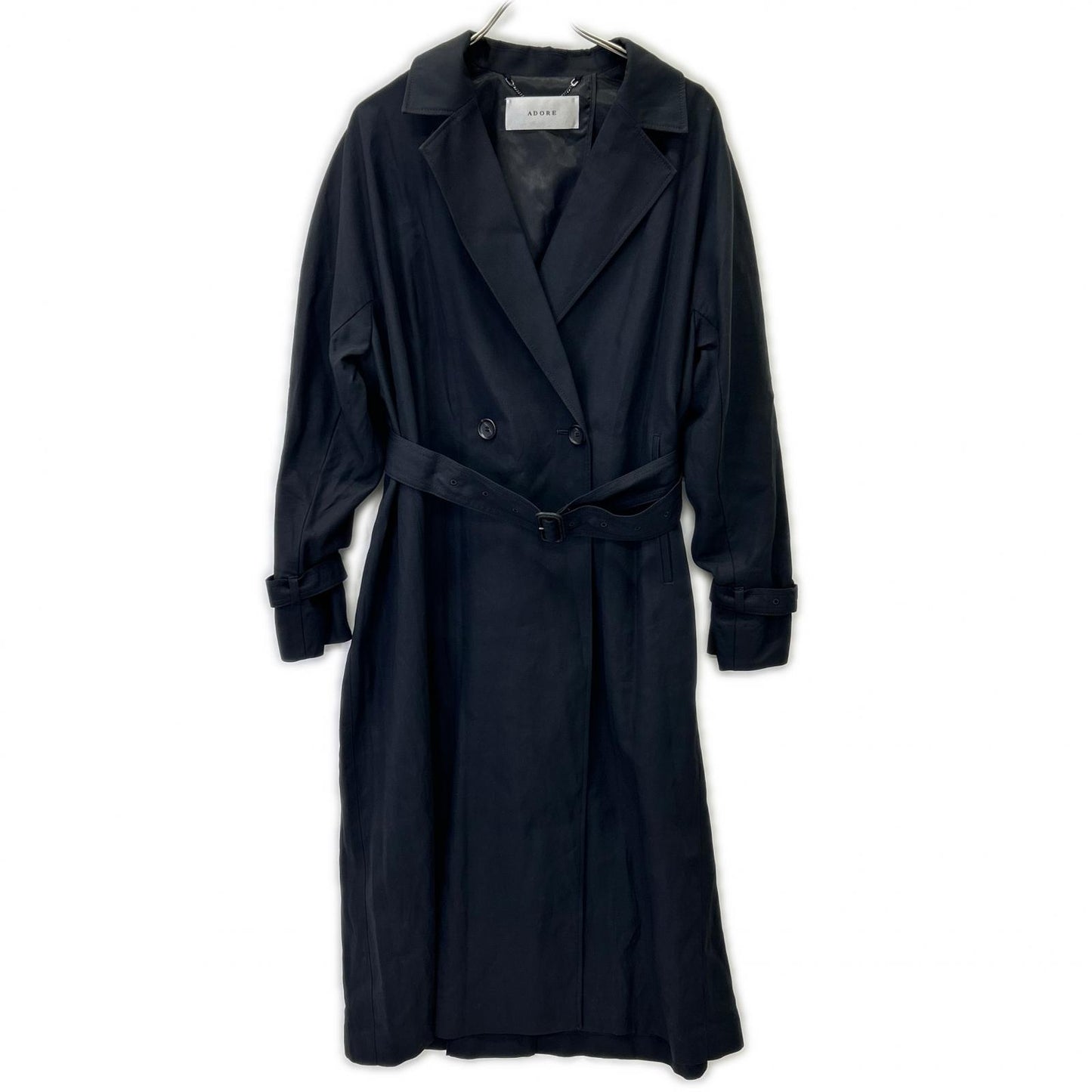 ADORE Cotton Twill Long Coat Black Size 36