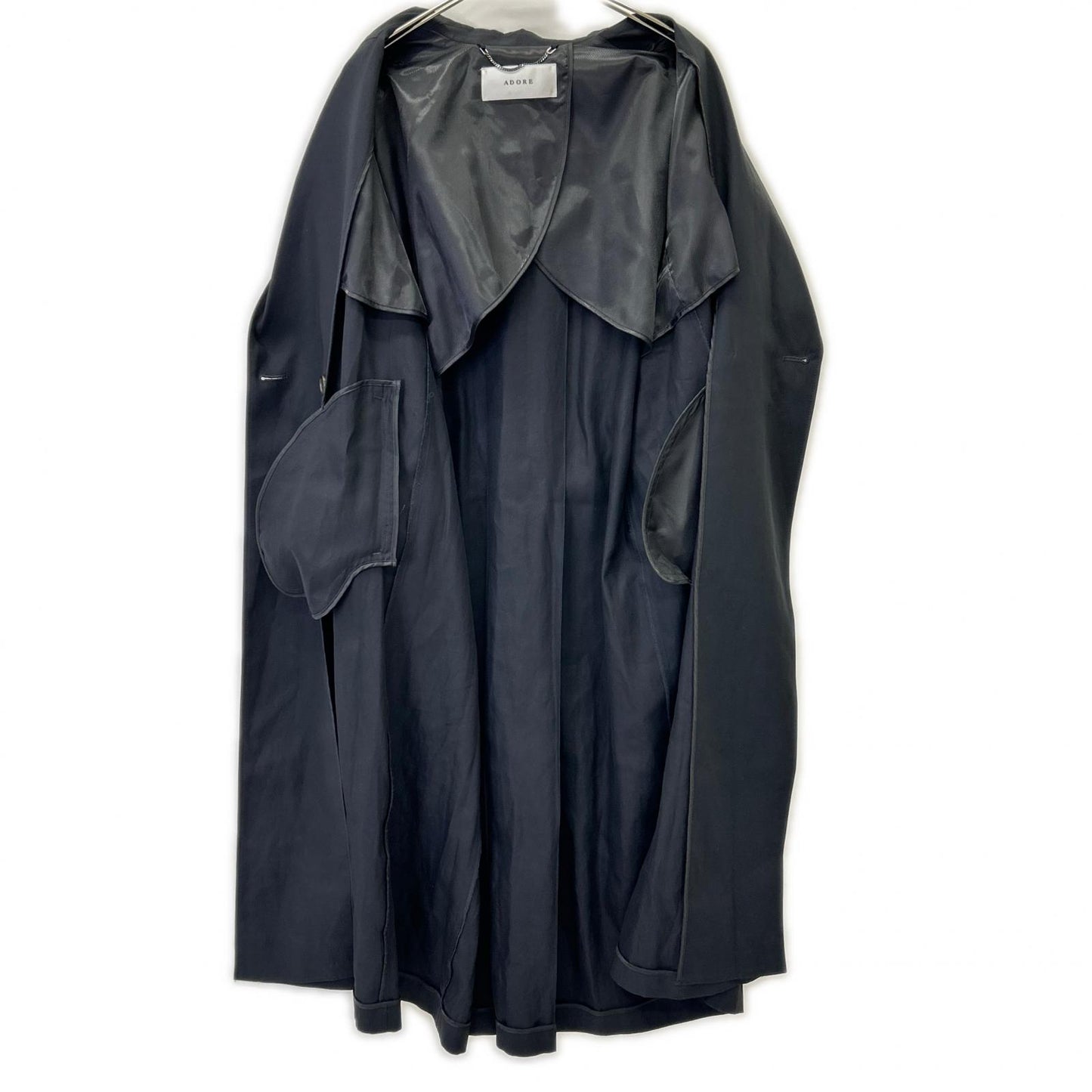 ADORE Cotton Twill Long Coat Black Size 36