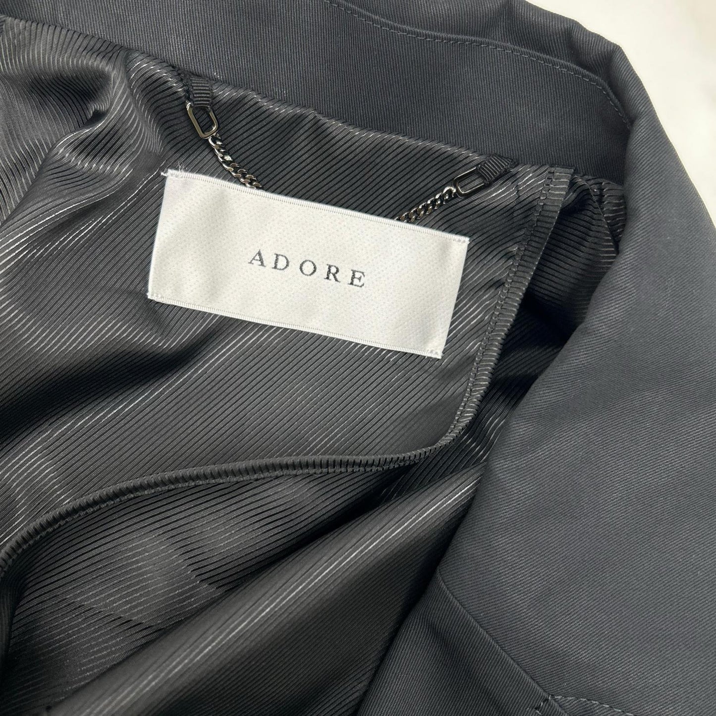 ADORE Cotton Twill Long Coat Black Size 36