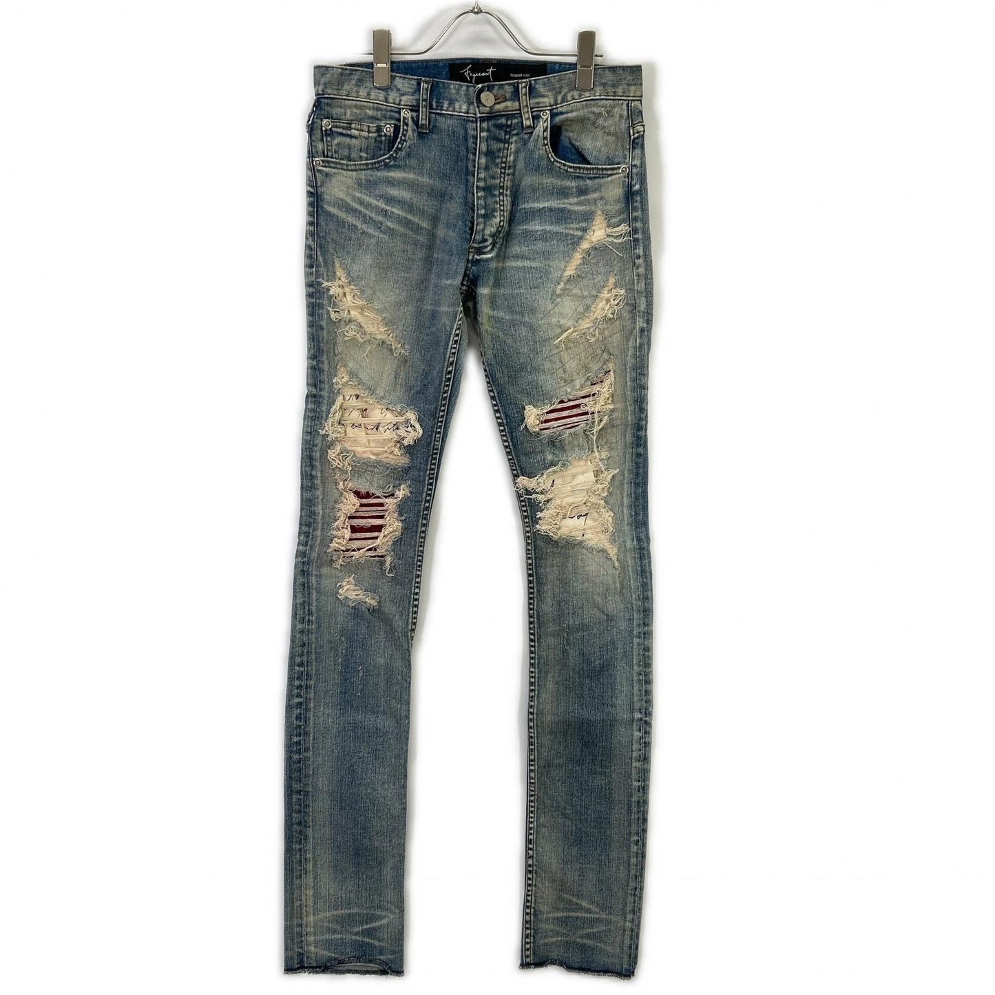 FAGASSENT RED CHURCH Distressed Skinny Jeans Blue Pants Size 26