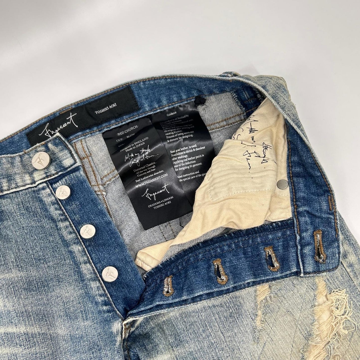 FAGASSENT RED CHURCH Distressed Skinny Jeans Blue Pants Size 26