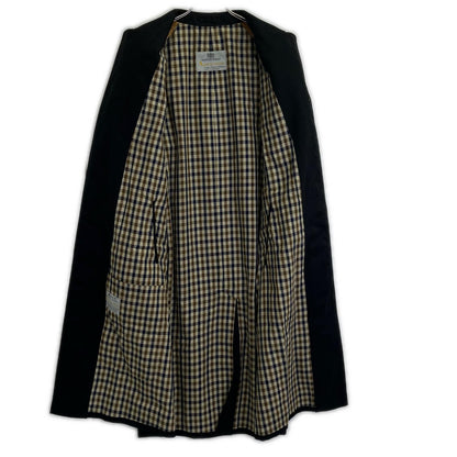 Aquascutum UK Made Aqua5 Balmacaan Coat Black Size 40