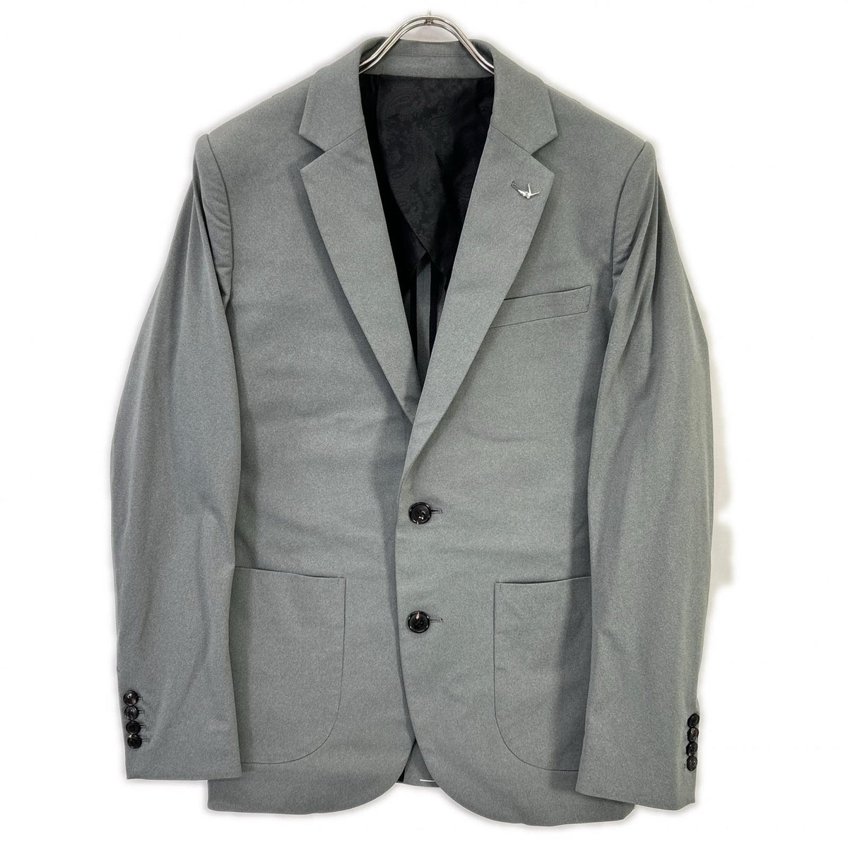 1piu1uguale3 MRB554 Ribbed 2B Blazer Gray Size V
