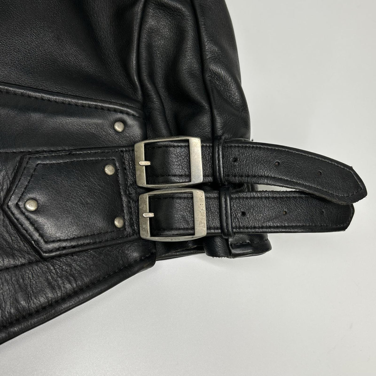 VANSON USA Dominator Black Double Leather Jacket Size 38