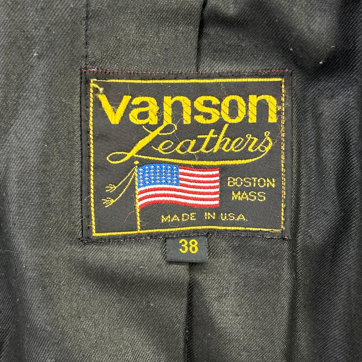 VANSON USA Dominator Black Double Leather Jacket Size 38