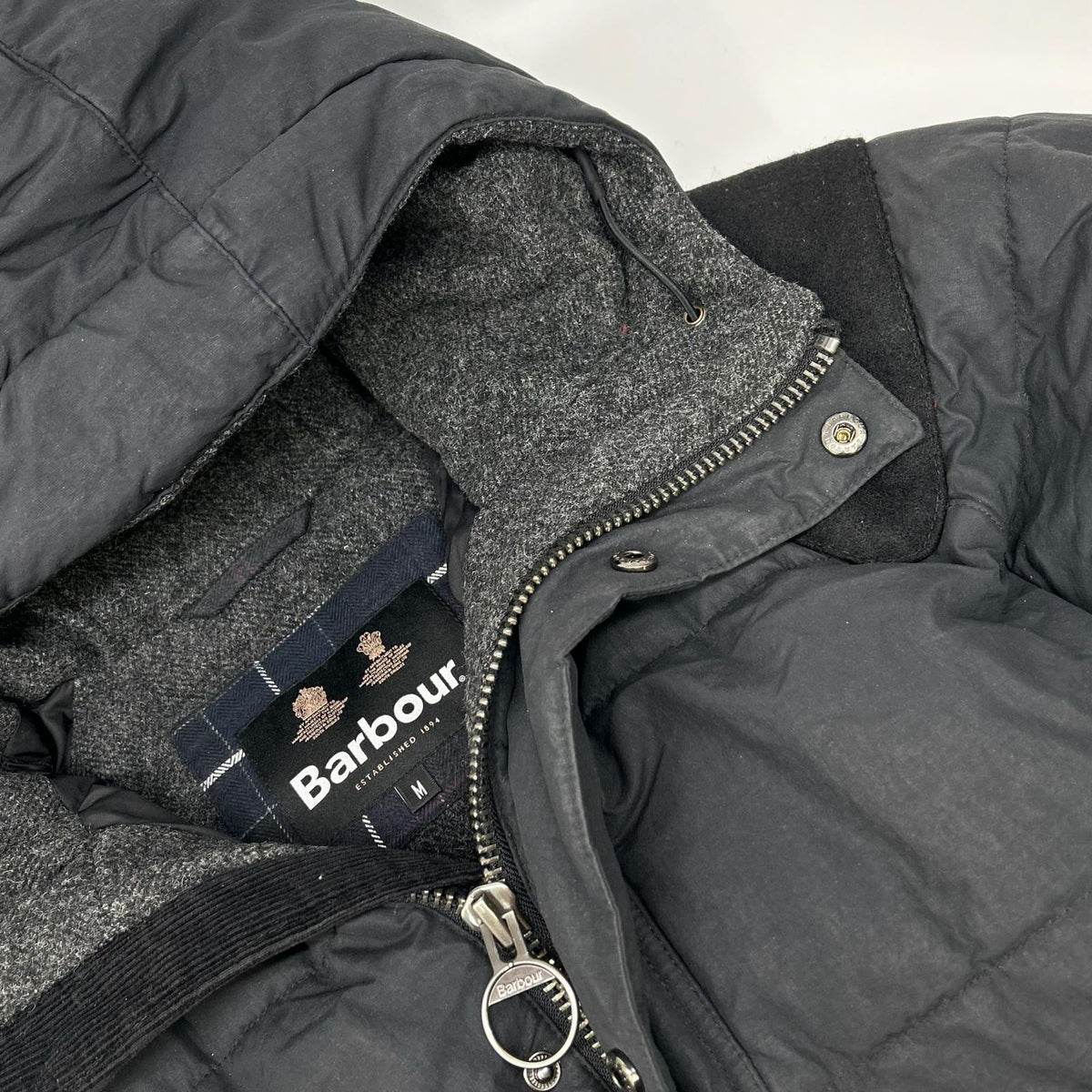 Barbour Fiber Down Nylon Coat Black Size M
