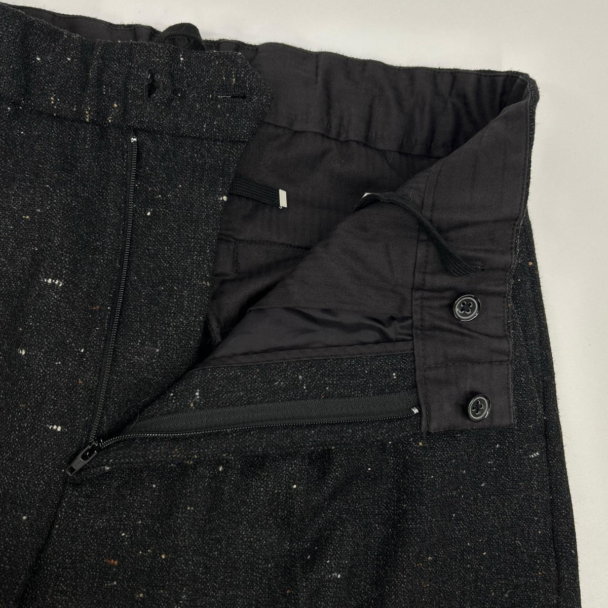 TOMORROWLAND Flannel Homespun Barrel Pants Black Size S