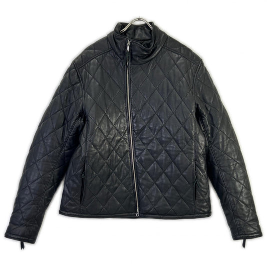 KADOYA DB9 Black Goatskin Quilted Leather Jacket Size 4L