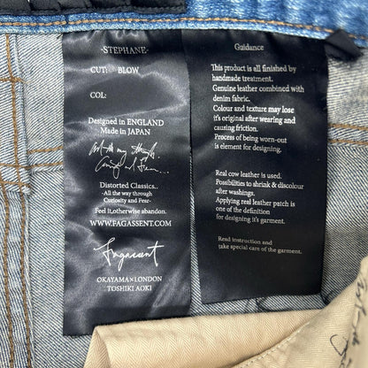 FAGASSENT STEPHANE BLOW Damaged Skinny Pants Blue Size 26