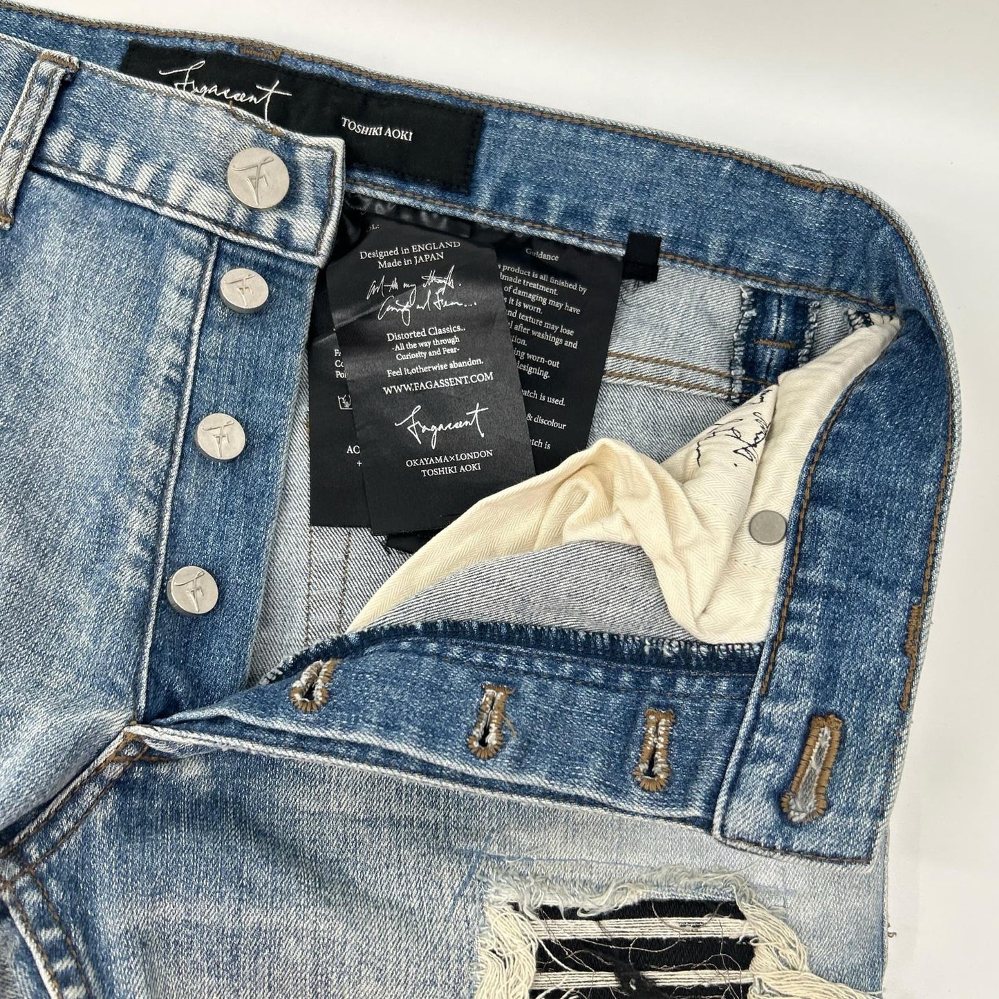 FAGASSENT AXCEL BLOW Damaged Skinny Pants Blue Size 26