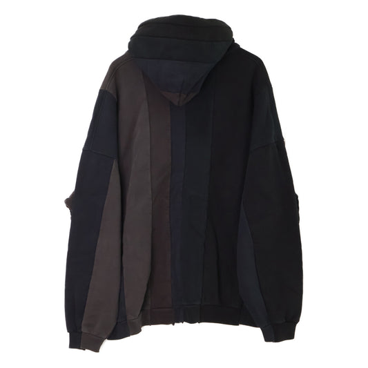 BALENCIAGA Aoyama Reconstructed Logo Hoodie Black Size M