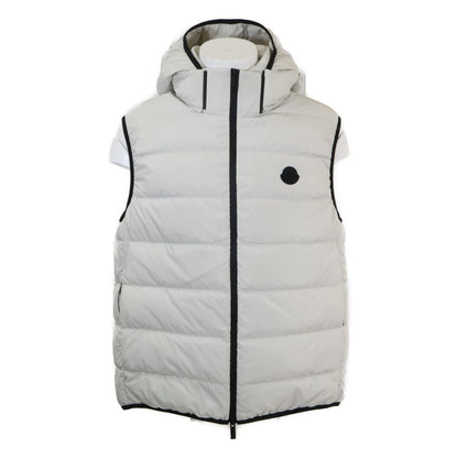 MONCLER VALMASQUE Hooded Down Vest Light Gray Size 3