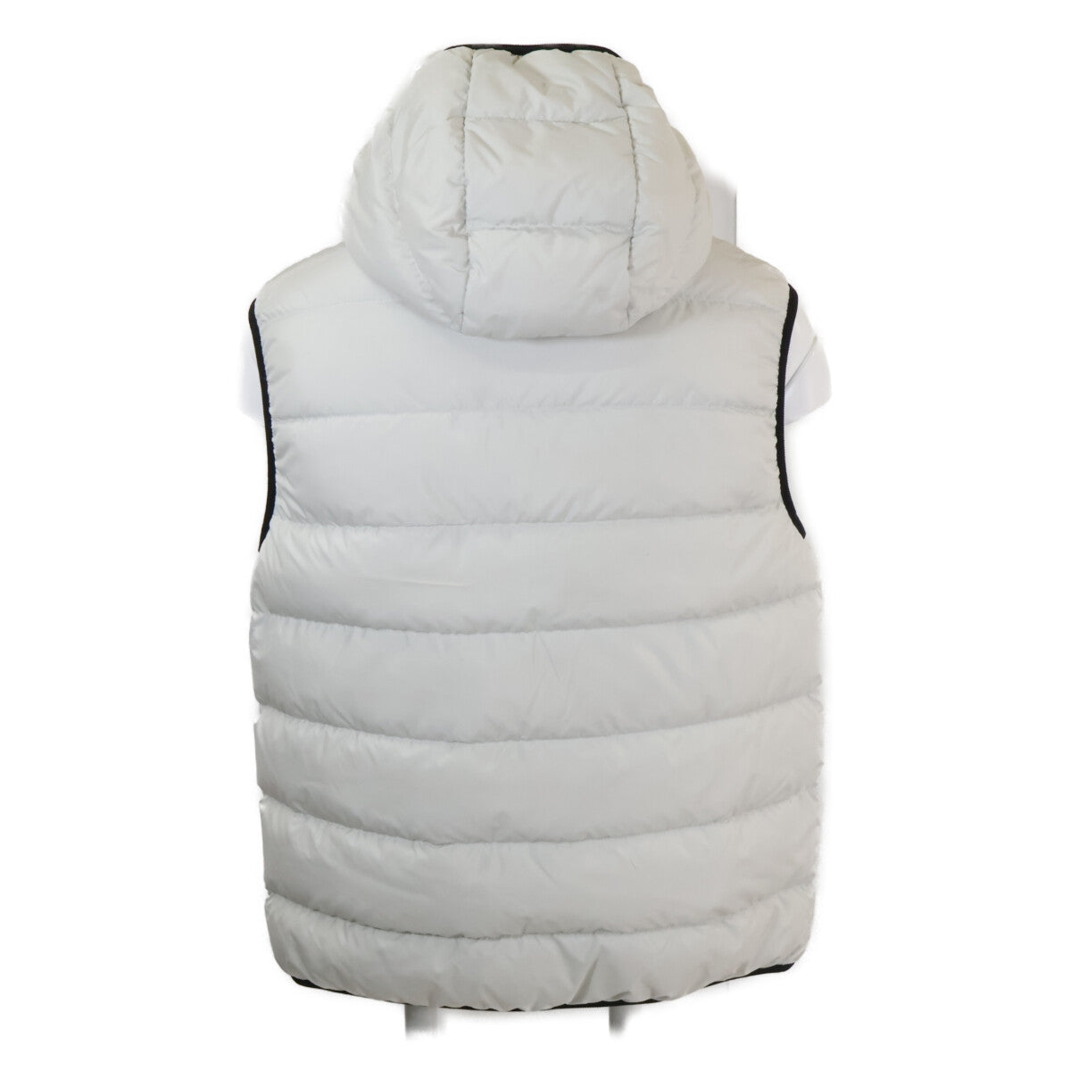 MONCLER VALMASQUE Hooded Down Vest Light Gray Size 3