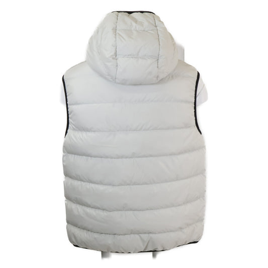 MONCLER VALMASQUE Hooded Down Vest Light Gray Size 3