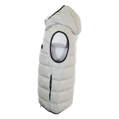 MONCLER VALMASQUE Hooded Down Vest Light Gray Size 3
