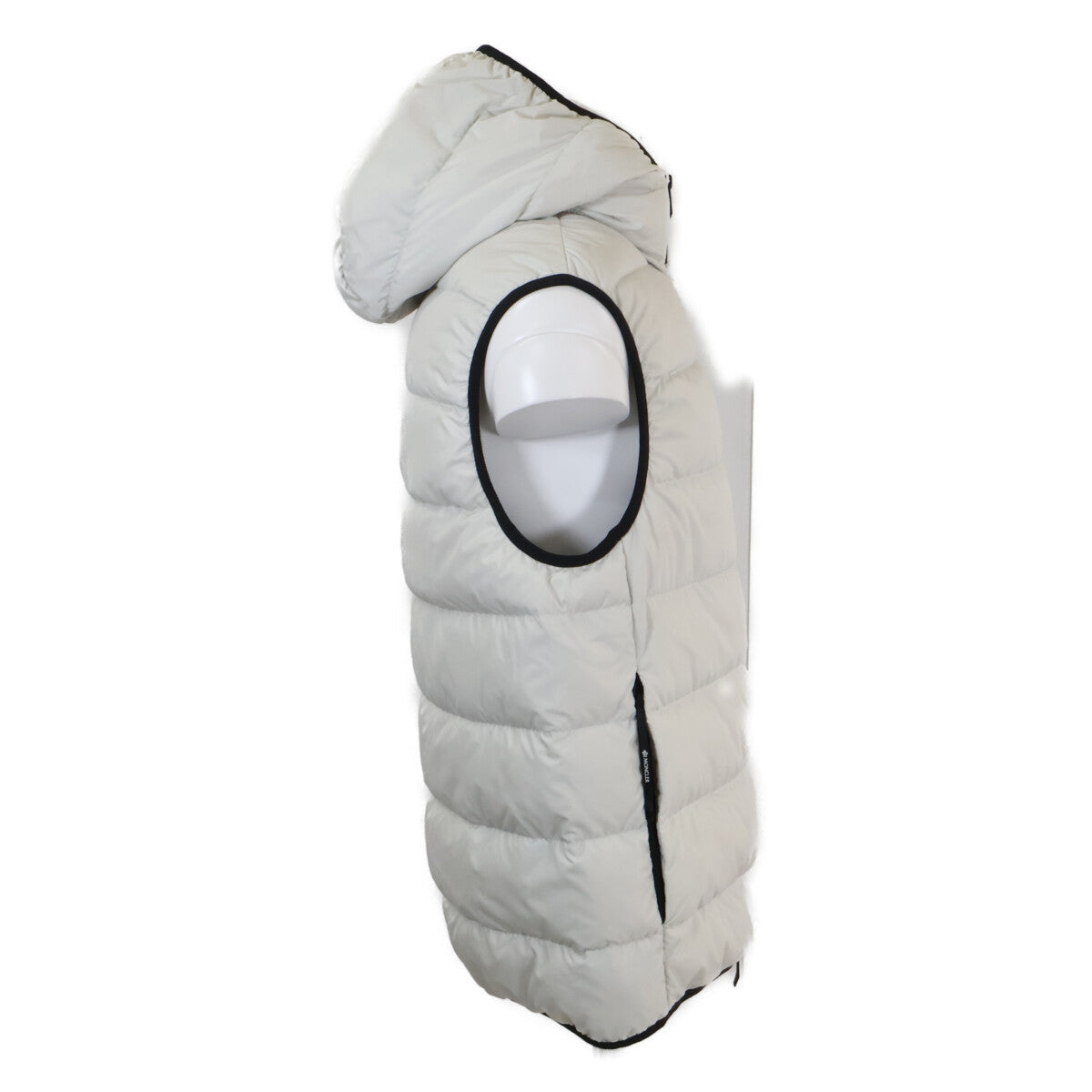 MONCLER VALMASQUE Hooded Down Vest Light Gray Size 3