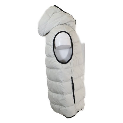 MONCLER VALMASQUE Hooded Down Vest Light Gray Size 3