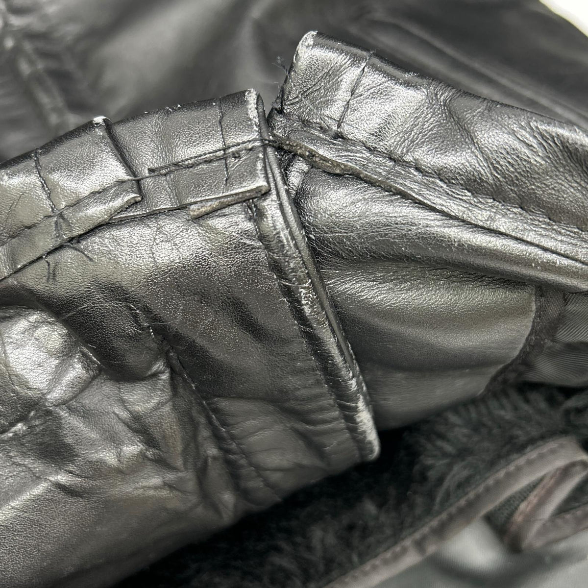 Schott 641 Fur Liner Single Rider Jacket Black Size 34