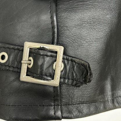 Schott 641 Fur Liner Single Rider Jacket Black Size 34