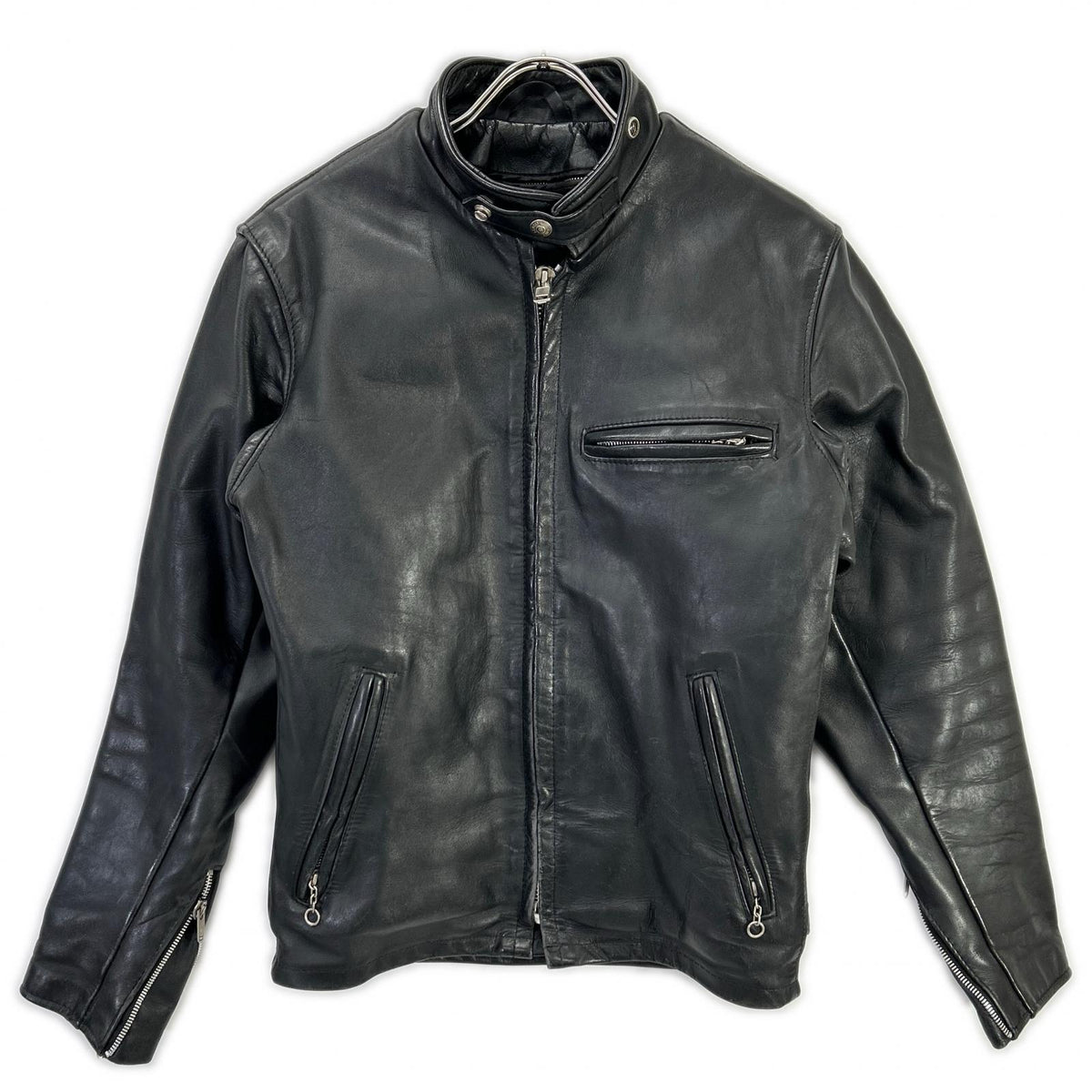 Schott 641 Fur Liner Single Rider Jacket Black Size 34