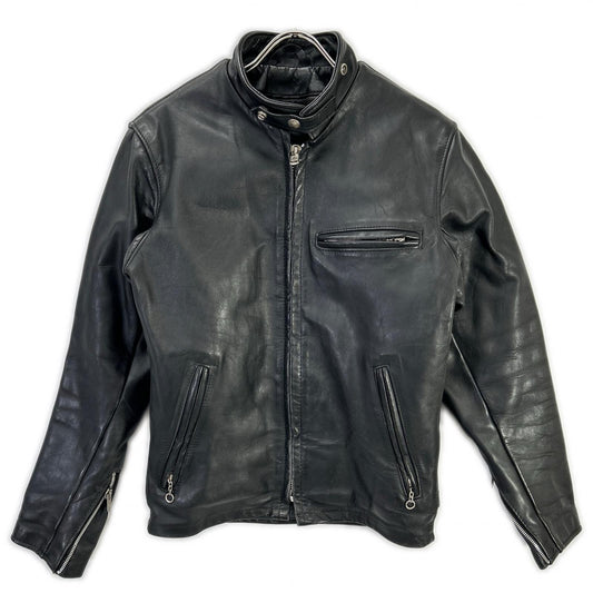 Schott 641 Fur Liner Single Rider Jacket Black Size 34